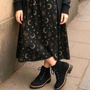 Kensie 9 Boots Kasha Combat Lace Up Zip Vegan Suede Chunky Lug Platform Shoes